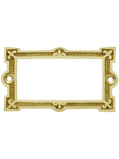 Fleur de Lis Label Holder in Polished Brass.